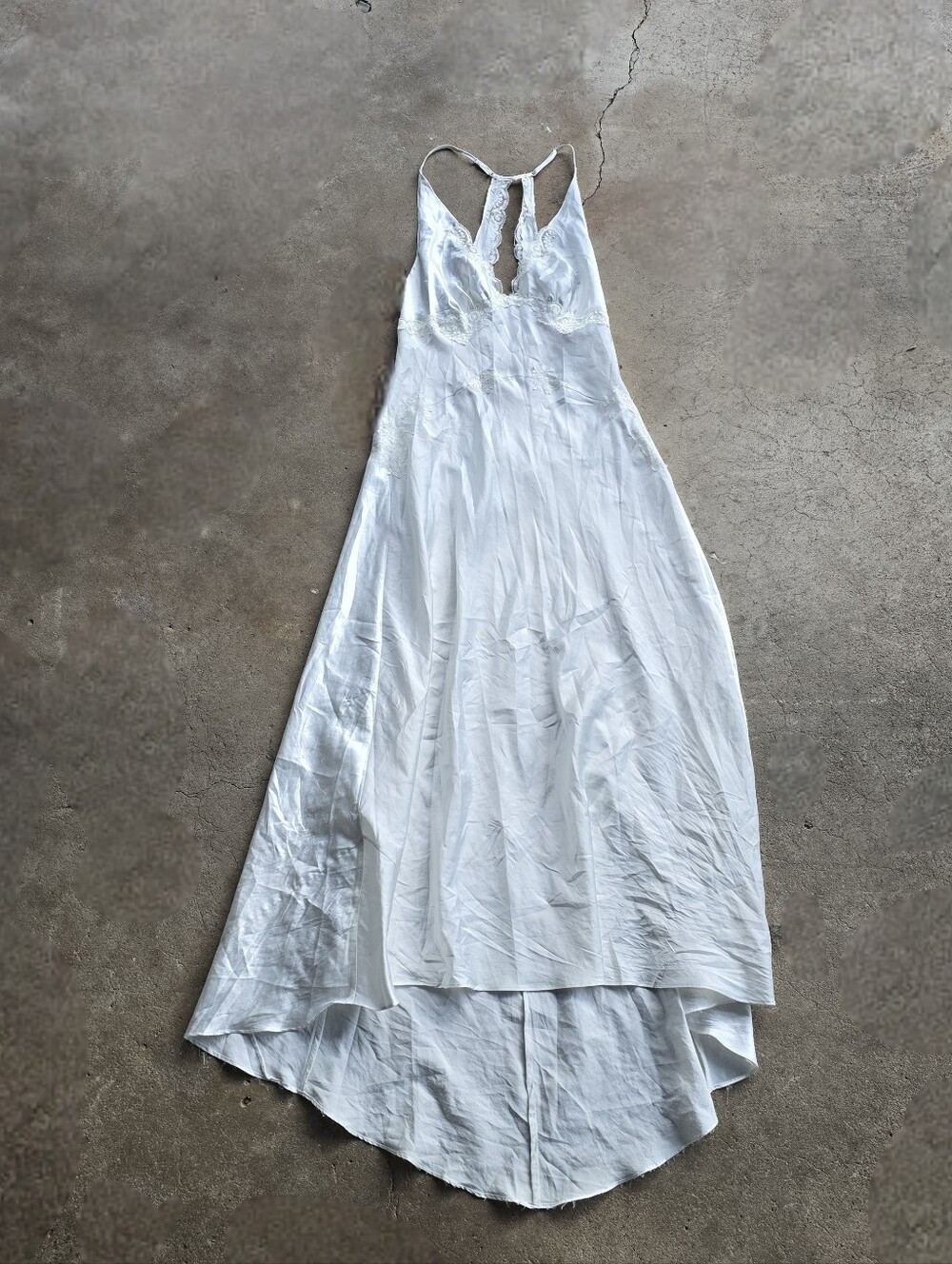 Vintage Y2K Victoria's Secret Slip Dress Gown Maxi Satin Lace White Small - Picture 1 of 9